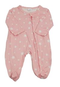 Svetloružový overal s bielými hviezdičkami