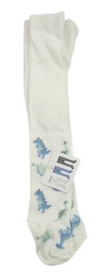 Nové - bílé punčocháče s dinosaury 