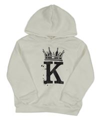 Biela mikina s písmenkom a korunkou a kapucňou SHEIN