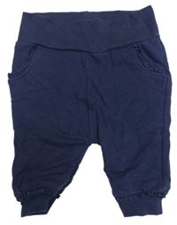 Tmavomodré tepláky s čipkovymi volániky Topomini