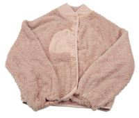 Svetloružová chlpatá bunda TQF