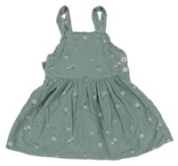 Světlemodrošedé menšestrové šaty s kvietkami a volánikmi Nutmeg