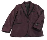 Tmavovínovo-černé sako minik damat