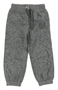 Sivo-biele melírované fleecové nohavice s nápismi PEPCO