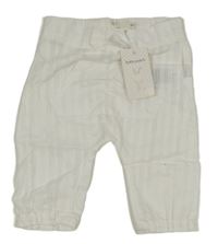 Nové - bílé pruhované vzorované turecké kalhoty s mašlí a kapsou pumpkin patch