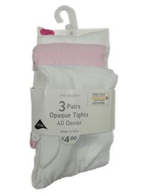 Nové - 3x - Silonky - 2x - Bílé, 1x - světlerůžové PRIMARK