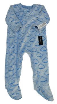 Nové - modrá plyšová kombinéza s obláčky St. Bernard