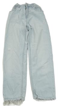 Svetlomodré crop rifle s vyšúchaním ZARA