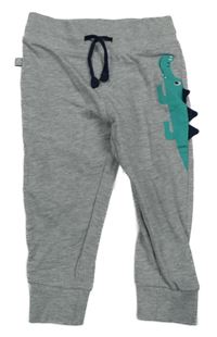 Šedé melírované tepláky s krokodýlkem Liegelind