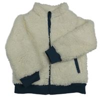 Smetanovo-tmavopetrolejový huňatý jarní bomber Lily & Dan