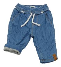 Modré lehké podšité rifle se šňůrkou Benetton