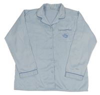 Světlemodrý saténový pyžamový kabátek s květy alive