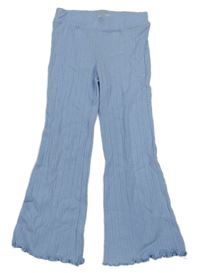 Svetlomodré rebrované flare nohavice H&M