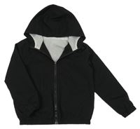 Čierna šušťáková jarná športová bunda s kapucňou SHEIN