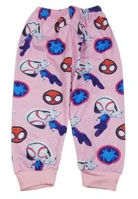 Růžové pyžamové kalhoty se Spider-many