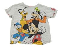 Světlešedé melírované tričko s Mickey s kamarády Disney