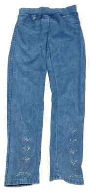 Modré džegíny s kamienkami