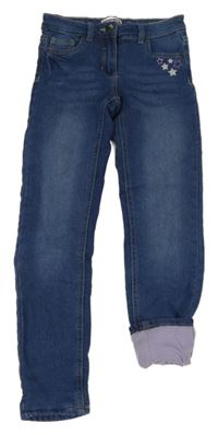 Modré skinny podšité rifle s hvězdičkami POCOPIANO