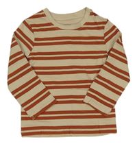 Béžovo-hrdzavé pruhované tričko PRIMARK