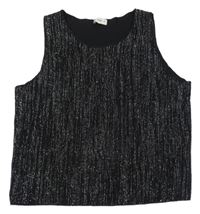 Čierno-strieborný slávnostný crop top F&F