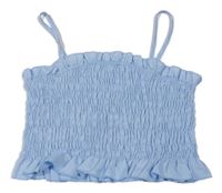 Svetlomodrý žabičkový crop top Shein