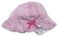 Ružovo-biely pruhovaný klobúk s mašlou George