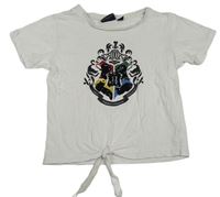 Bílé crop tričko Harry Potter s flitrami zn. Primark