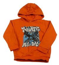 Tehlová mikina so skateboardmi  a kapucňou Nutmeg
