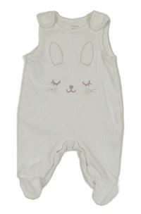 Bílé vzorované sametové dupačky s králikom C&A