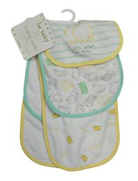 Nové - 3x bílá plena přes rameno - vzorovaná + 2x se slony Dunnes