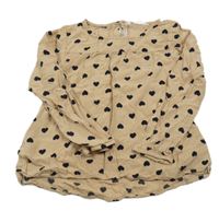 Hnedá blúzka so srdiečkami H&M