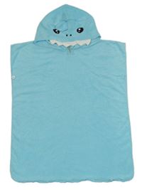 Svetlomodré osuškové pončo s kapucí - žralok Shein