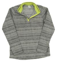 Sivá melírovaná fleecová funkčná mikina Quechua