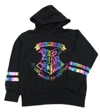 Černá mikina s erbem a kapucí - Harry Potter