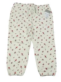 Nové - Bílé květované tepláky Primark