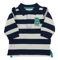 Tmavomodro-bílé pruhované polo triko s písmenem M&S