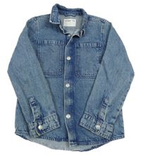 Modrá riflová košilová bunda