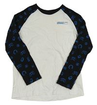 Bielo-čierne tričko s obrázkami a nápisom George