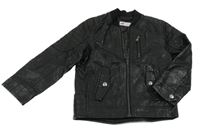 Černá koženková podšitá bunda H&M