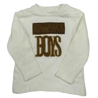 Smotanové tričko s nápisom