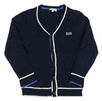 Tmavomodrý prepínaci ľahký sveter Hugo Boss