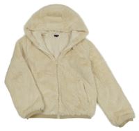 Béžová kožušinová podšitá bunda s kapucňou Kiabi
