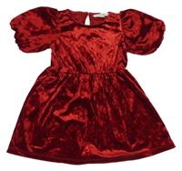 Červené zamatové šaty H&M