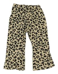 Béžové flare tepláky s leopardím vzorem Matalan