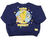 Tmavomodrá oversize mikina s Pudseym a Bluey George