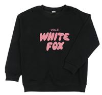 Čierna mikina s nápisem White Fox