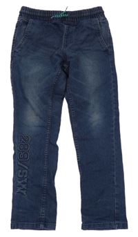 Modré jogger rifle zn s 3D nápisem. Y.F.K.