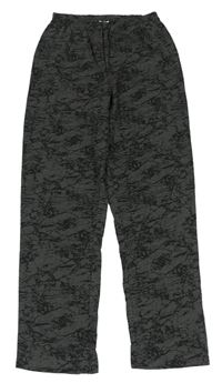 Sivo-čierne vzorované pyžamové nohavice