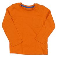 Oranžové tričko s vreckom zn. Mothercare