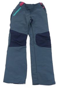 Šedomodro-tmavomodré softshellové kalhoty Quechua